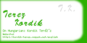 terez kordik business card